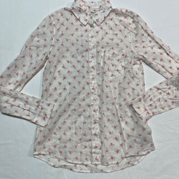 Madewell flamingo button down Xs - Picture 1 of 6